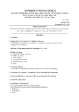 SHAWBURY PARISH COUNCIL Agenda (October)  2019